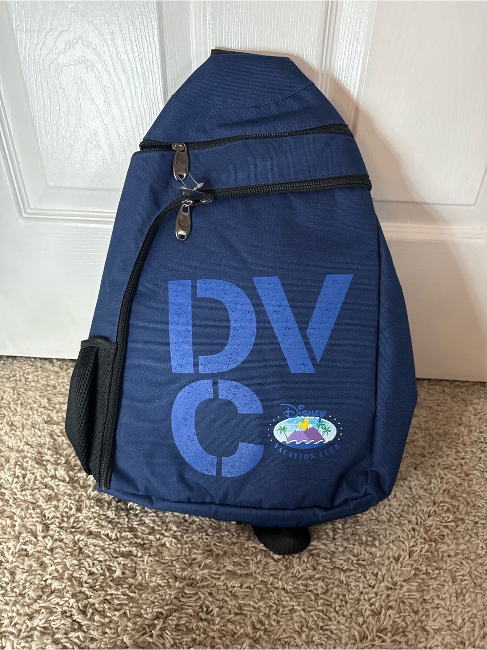 Disney Navy DVC Sling Backpack with Tropical Patch